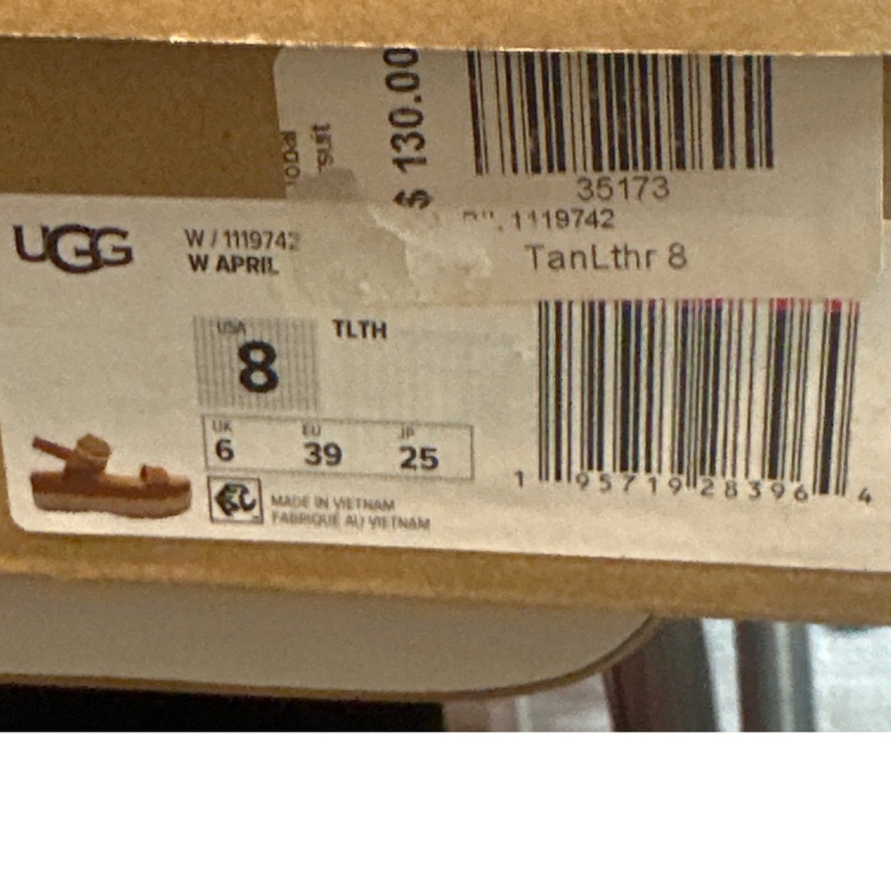UGG W April Platform Espadrille Leather Sandals Tan Women's Size 8 Coastal - Picture 6 of 6